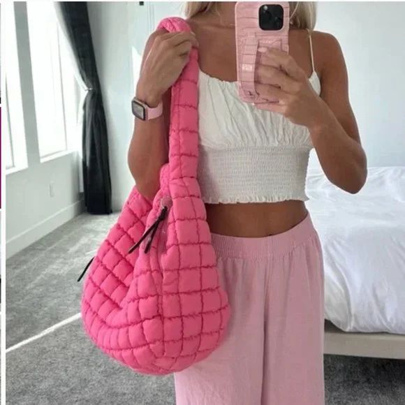 Free People Pink Bubblegum Quilted Carryall - Factory Sealed - NWT - Picture 13 of 17